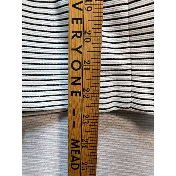 Calvin Klein Womens One Button Knit Blazer Jacket  Sz 6 White Black Stripe - Picture 9 of 13